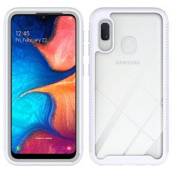 Samsung Galaxy A20 / A30 Clear Dual Defense Hybrid Case (White)